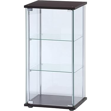 ディスプレイキャビネット　ガラスキャビネット　ガラス棚 ガラスキャビネット ディスプレイラック スチールフレーム 幅80cm